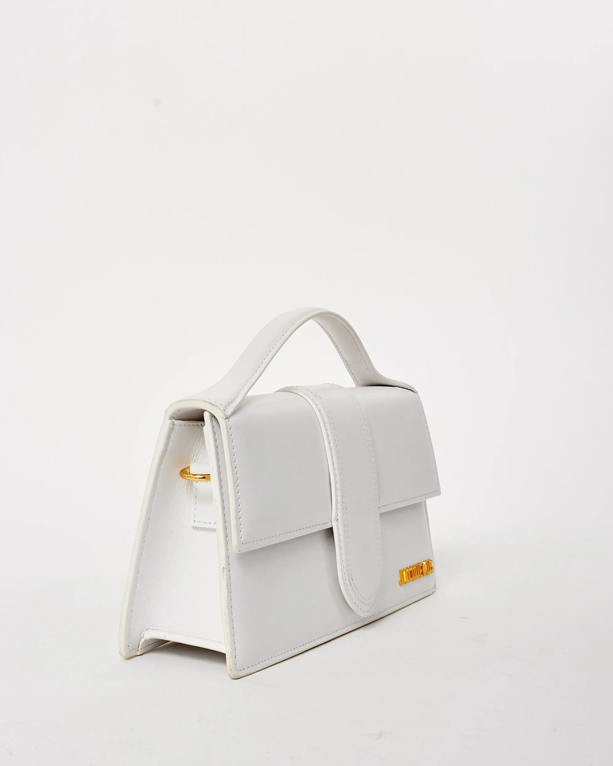 Jacquemus White Leather Le Grand Bambino Bag