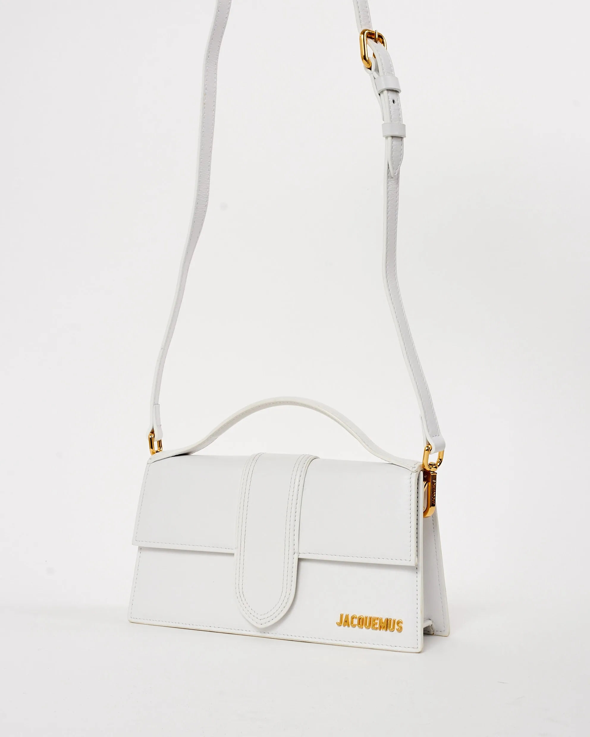 Jacquemus White Leather Le Grand Bambino Bag