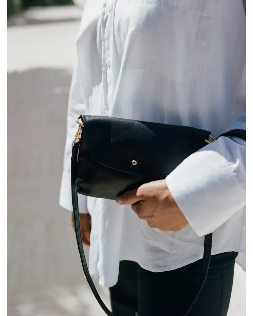 Kaanapali Crossbody | Milk Pebble Grain   Honey Suede Aniline   Dusk Aniline