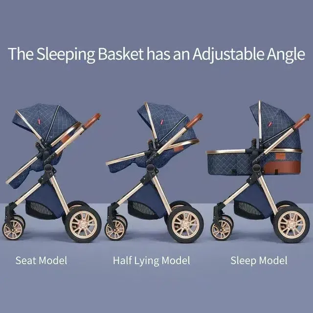 Khaki Premium 3-in-1 Baby Stroller (Car Seat & Base Included)