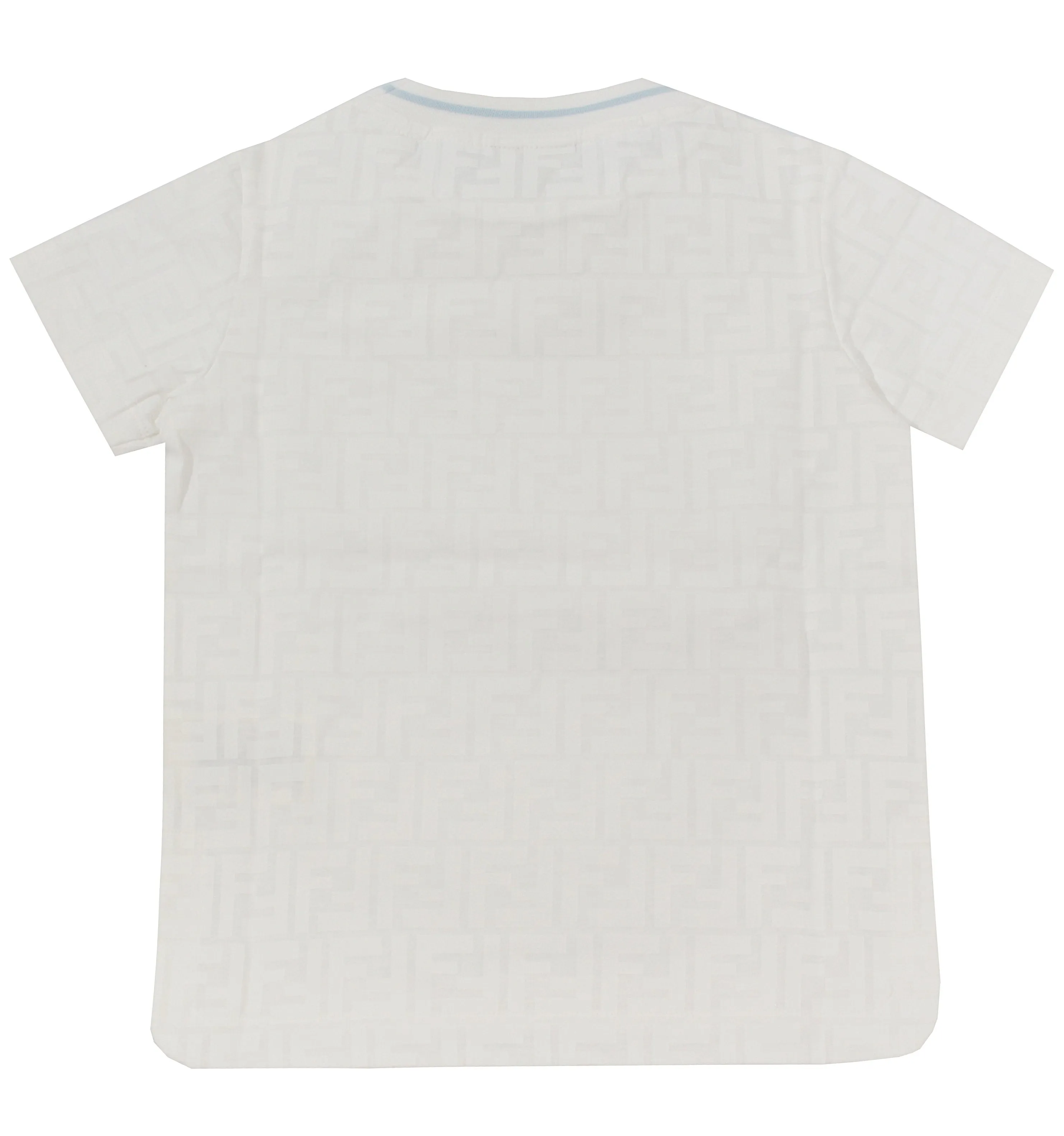 Kids SS All Over Print Tee With Racer Stripe - White