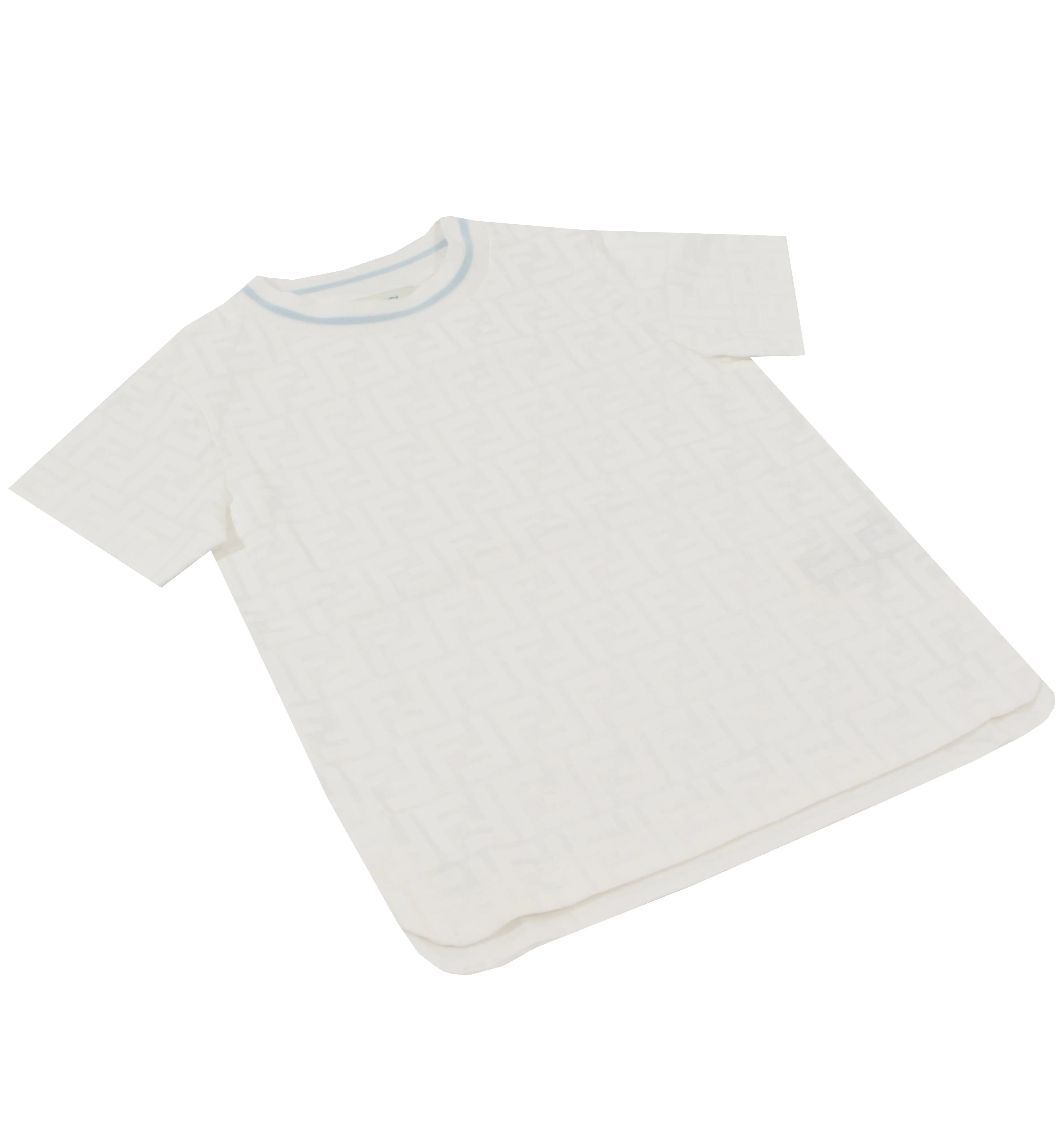 Kids SS All Over Print Tee With Racer Stripe - White
