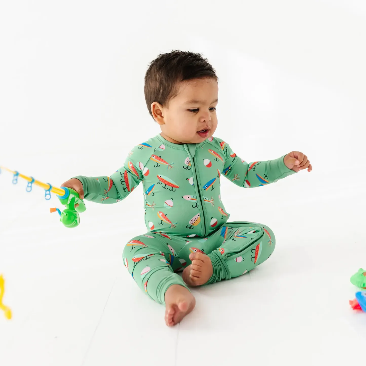 Kiki   Lulu The Reel Deal Fishing Convertible Romper Baby Footie