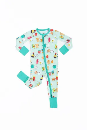 Kiki   Lulu We Go Together Like Valentine's Day Food Buddies Convertible Romper Baby Footie