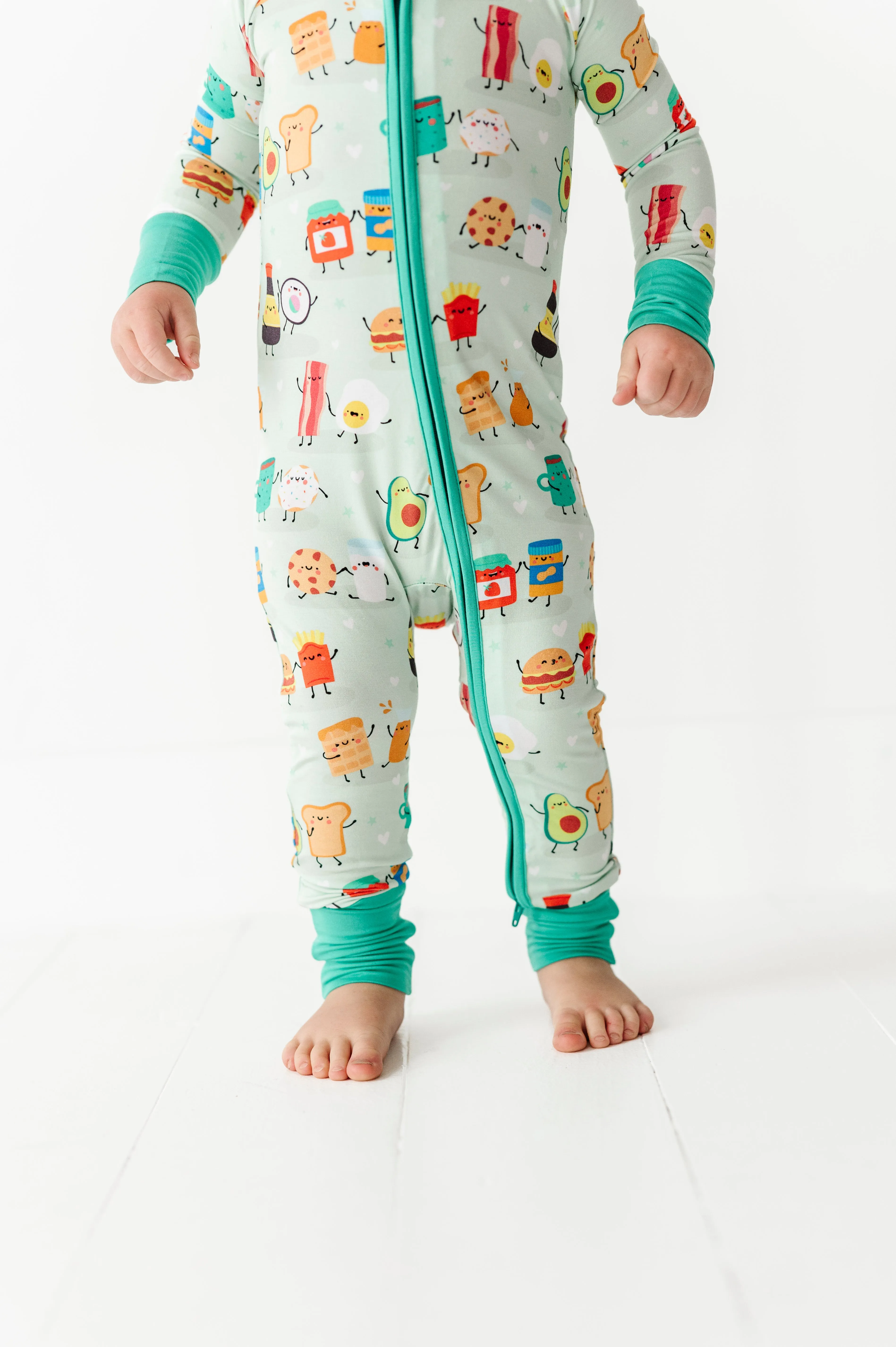 Kiki   Lulu We Go Together Like Valentine's Day Food Buddies Convertible Romper Baby Footie