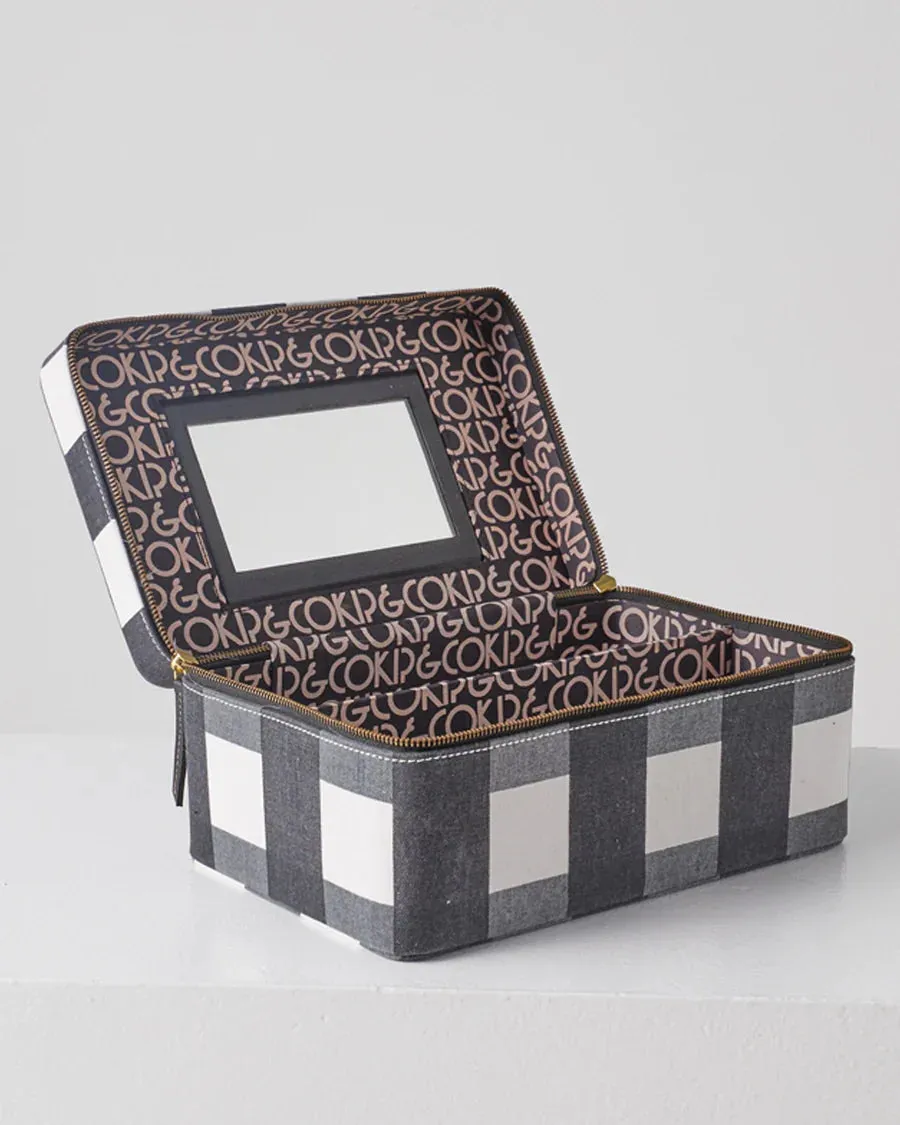 Kip & Co - Toiletry Case (Black & White Gingham)