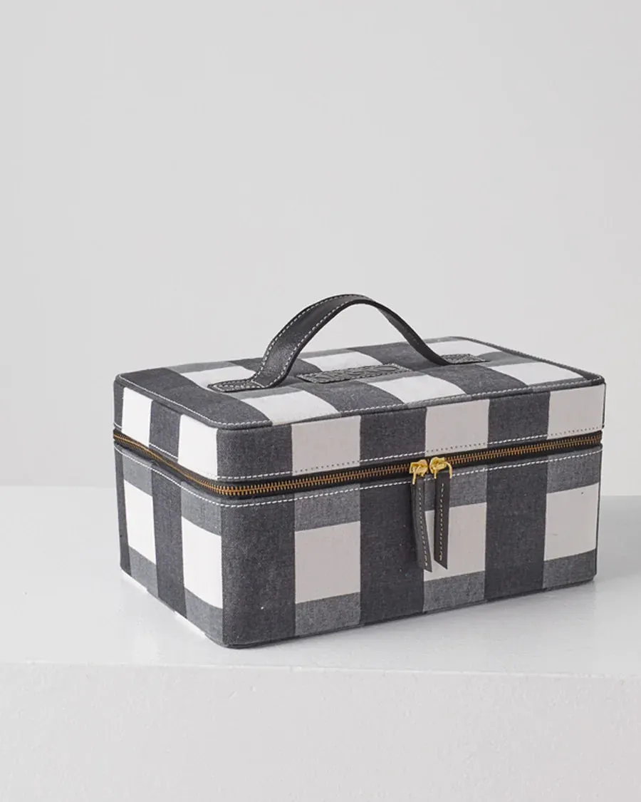 Kip & Co - Toiletry Case (Black & White Gingham)