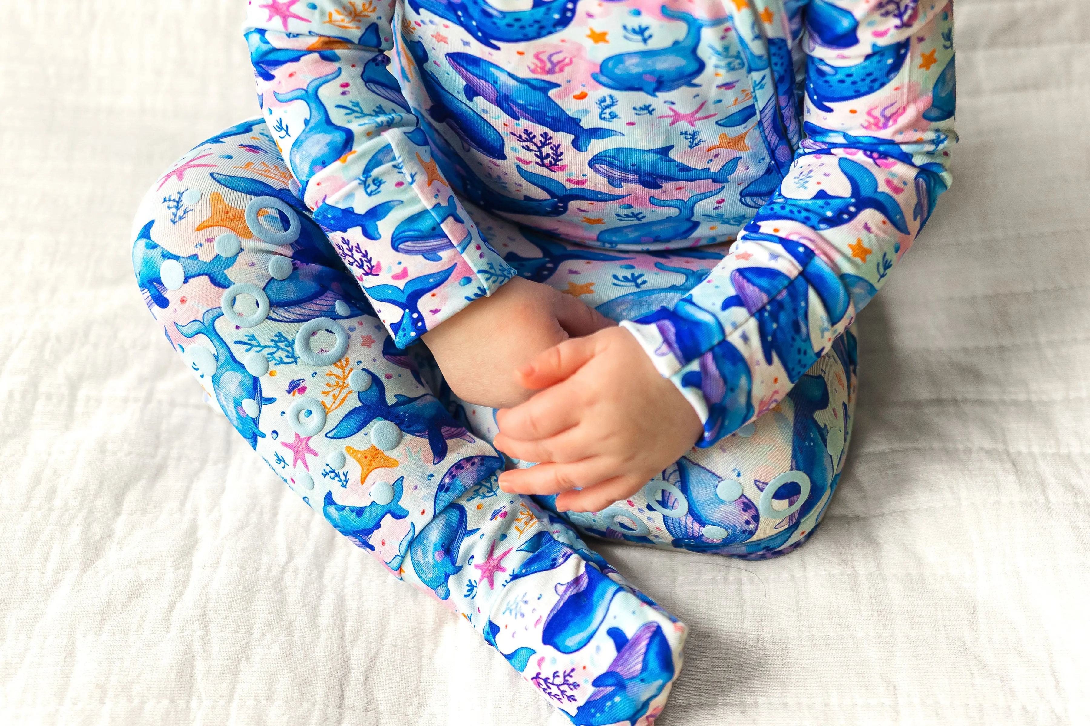 Knee-Grip Ocean Slumber Convertible Footie