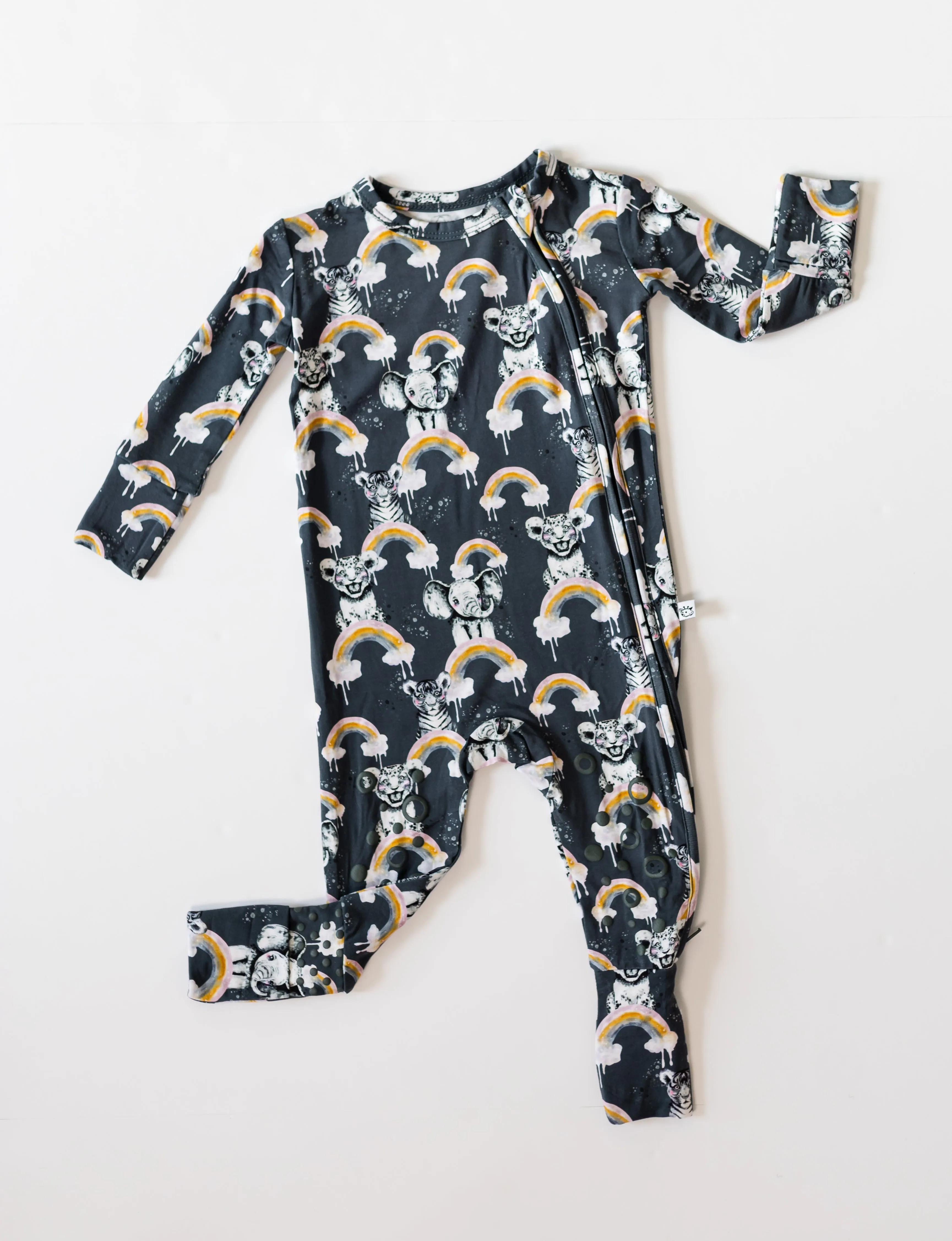 Knee-Grip Rainbow Safari Convertible Footie