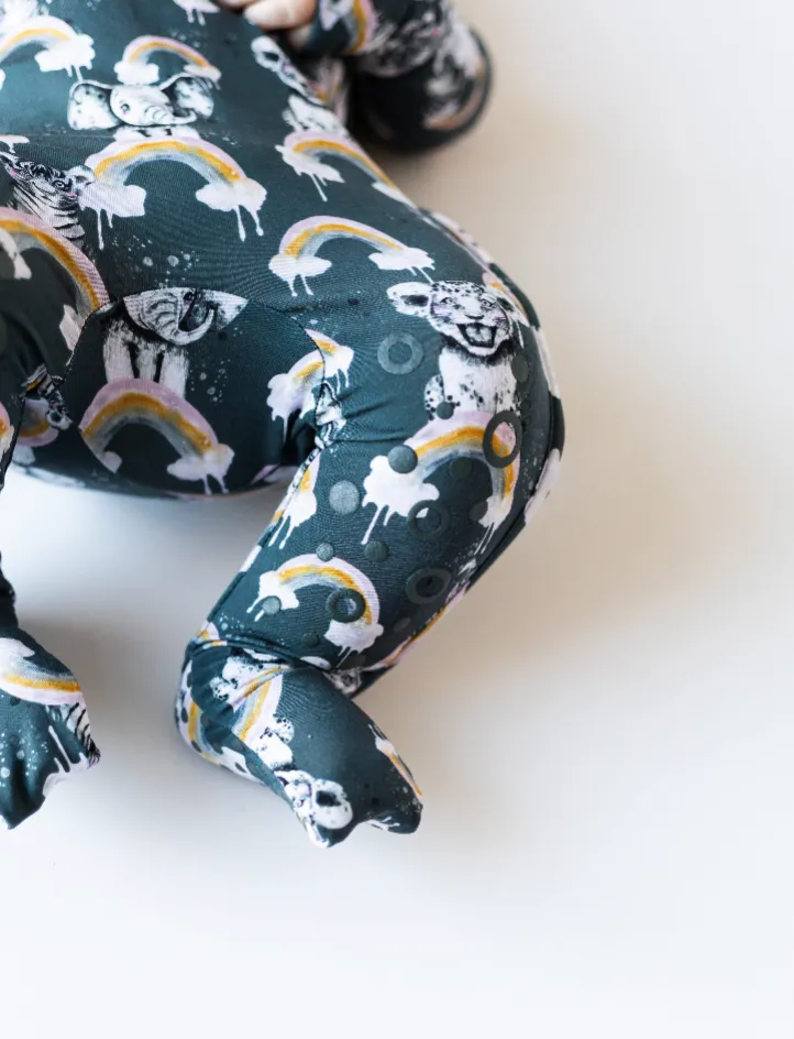 Knee-Grip Rainbow Safari Convertible Footie
