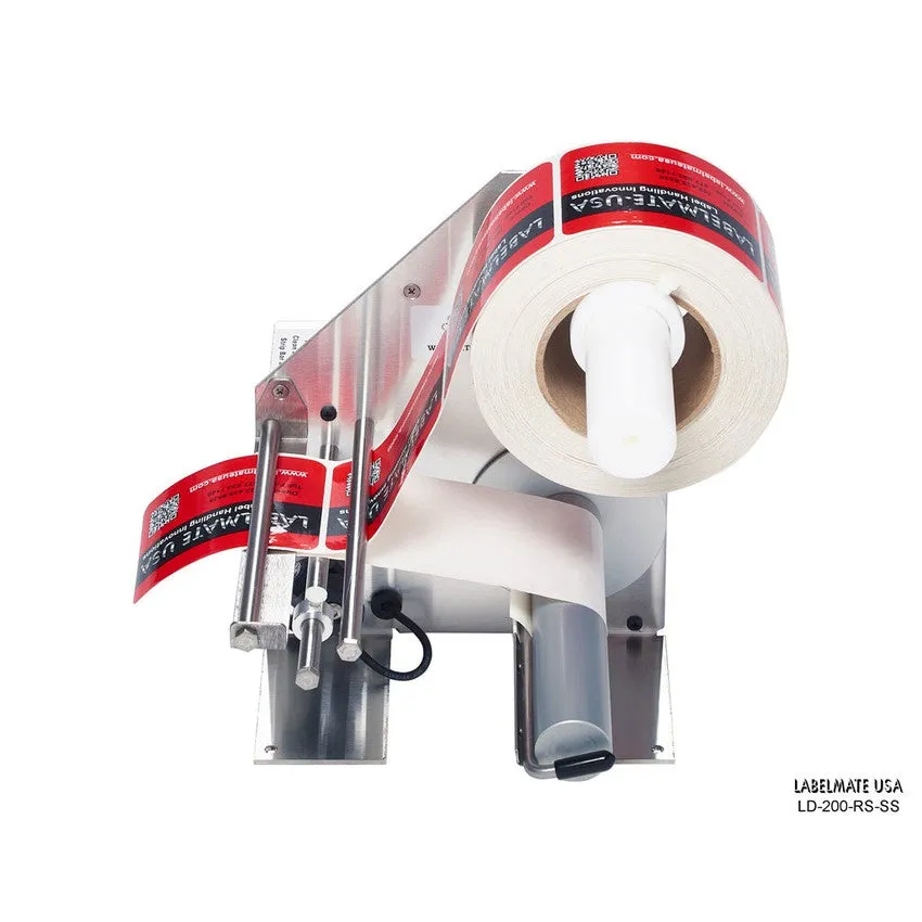 Labelmate Automatic Stainless Steel Label Dispenser for transparent & opaque labels up to 6.5” wide LD-200-U-SS