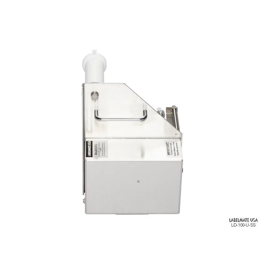 Labelmate Automatic Stainless Steel Label Dispenser for transparent and opaque labels up to 4.5”  LD-100-U-SS
