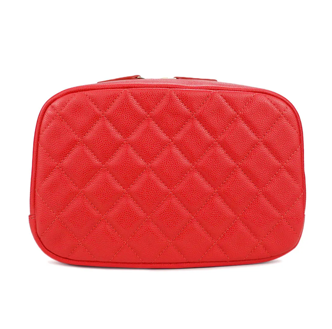 Large Cosmetic Zipper Pouch in Red Caviar