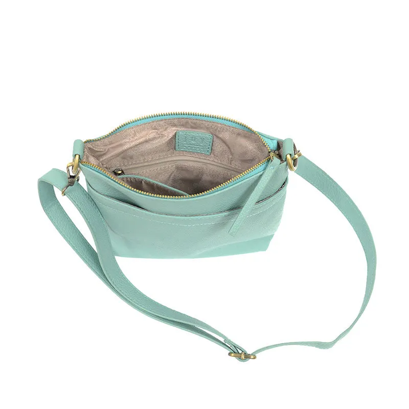Layla Top Zip Crossbody Bag in Turquoise