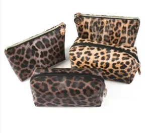 Leopard Leather Makeup Bag
