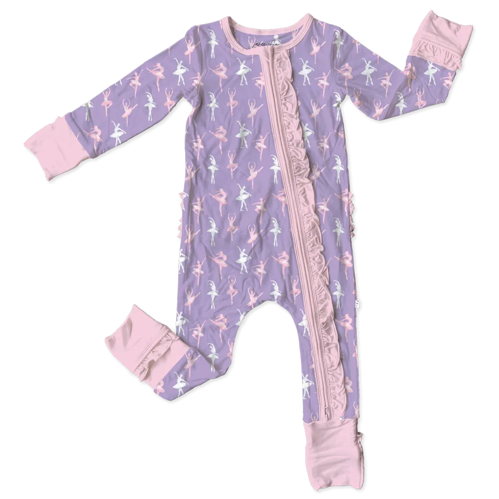 Lillian Ballerinas Bamboo Ruffle Convertible Footie