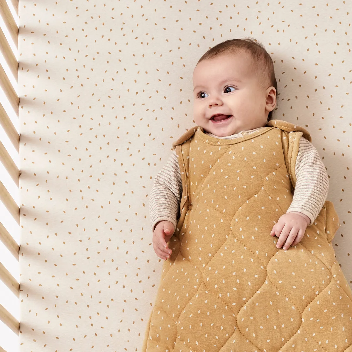 Little Green Sheep Organic Baby Sleeping Bag | 2.5 Tog | 6-18 Months - Honey Rice