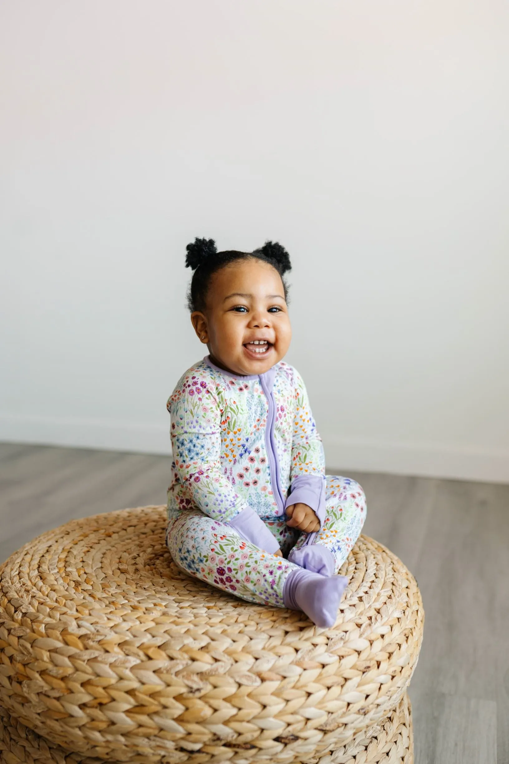 Little Sleepies Flower Fields Convertible Romper/Sleeper