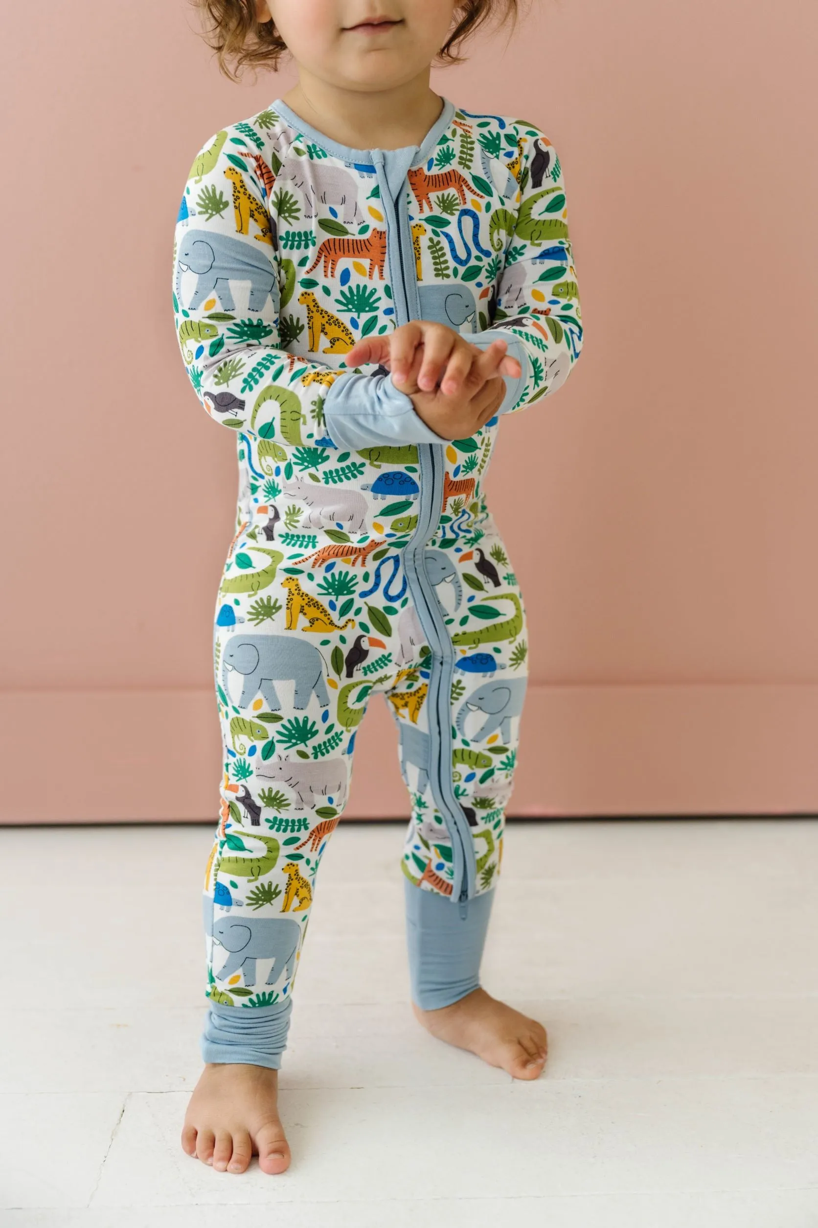 Little Sleepies Jungle Safari Convertible Romper/Sleeper