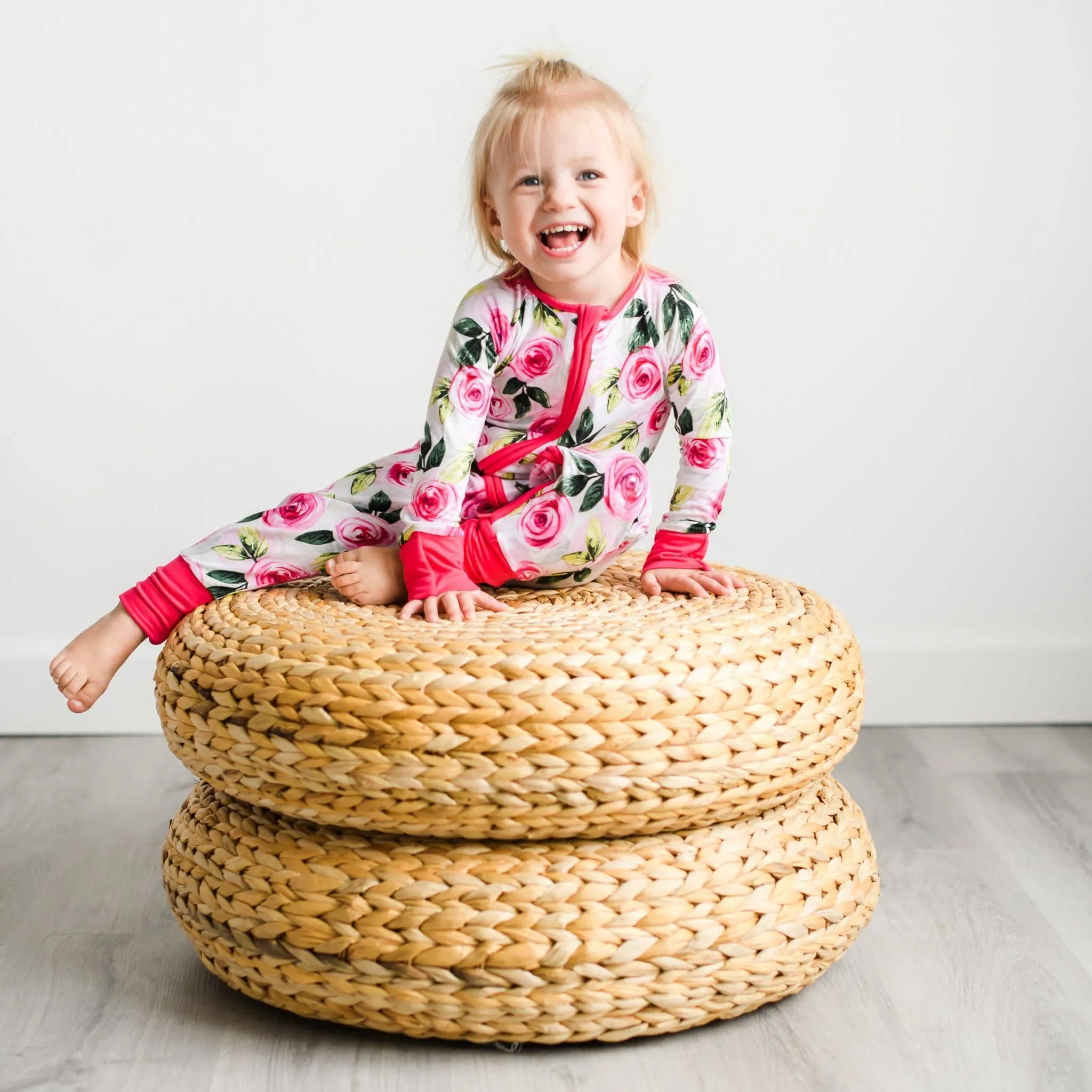Little Sleepies Roses Convertible Romper/Sleeper