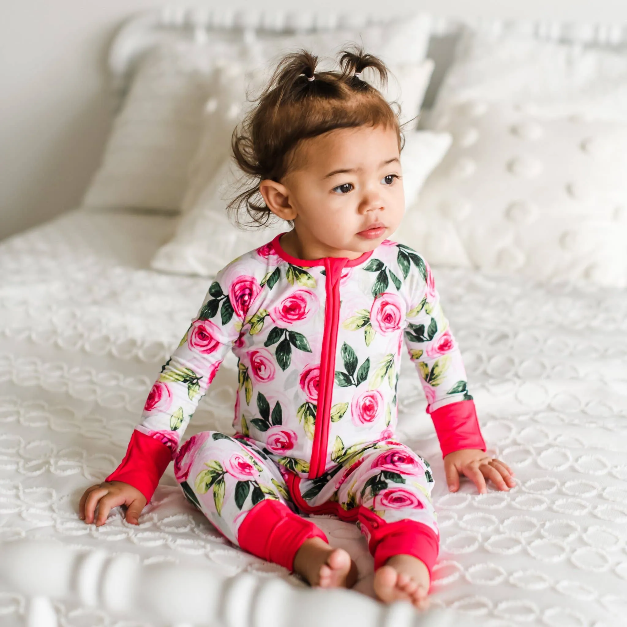 Little Sleepies Roses Convertible Romper/Sleeper