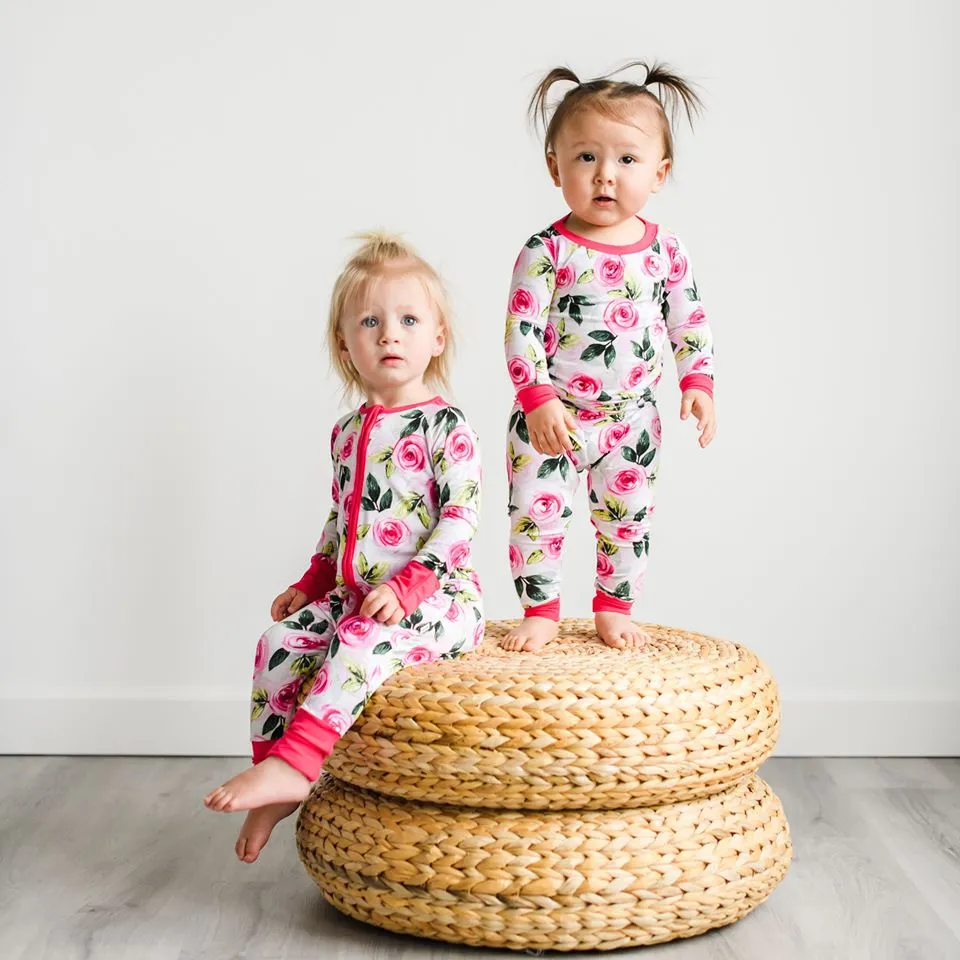 Little Sleepies Roses Convertible Romper/Sleeper