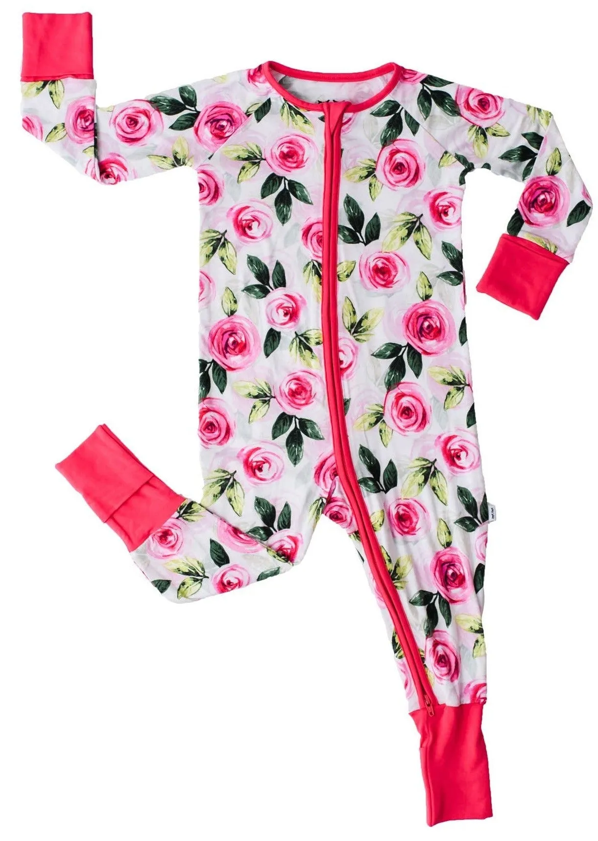 Little Sleepies Roses Convertible Romper/Sleeper