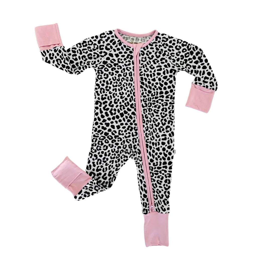 Little Sleepies Snow Leopard Convertible Romper/Sleeper