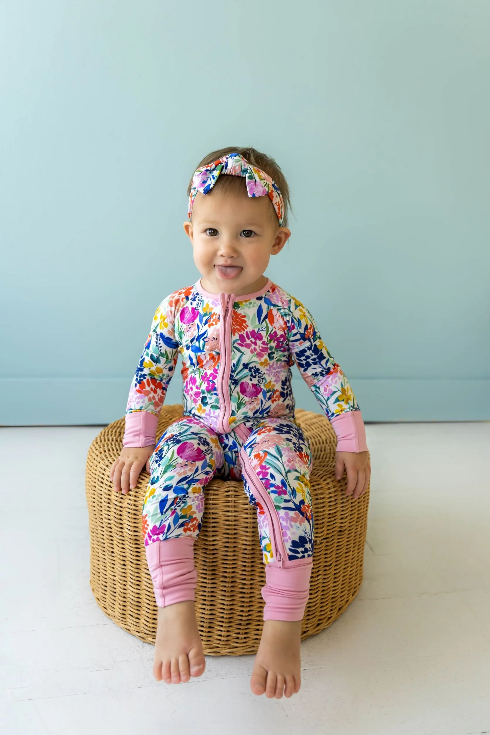 Little Sleepies Summer Garden Convertible Romper/Sleeper