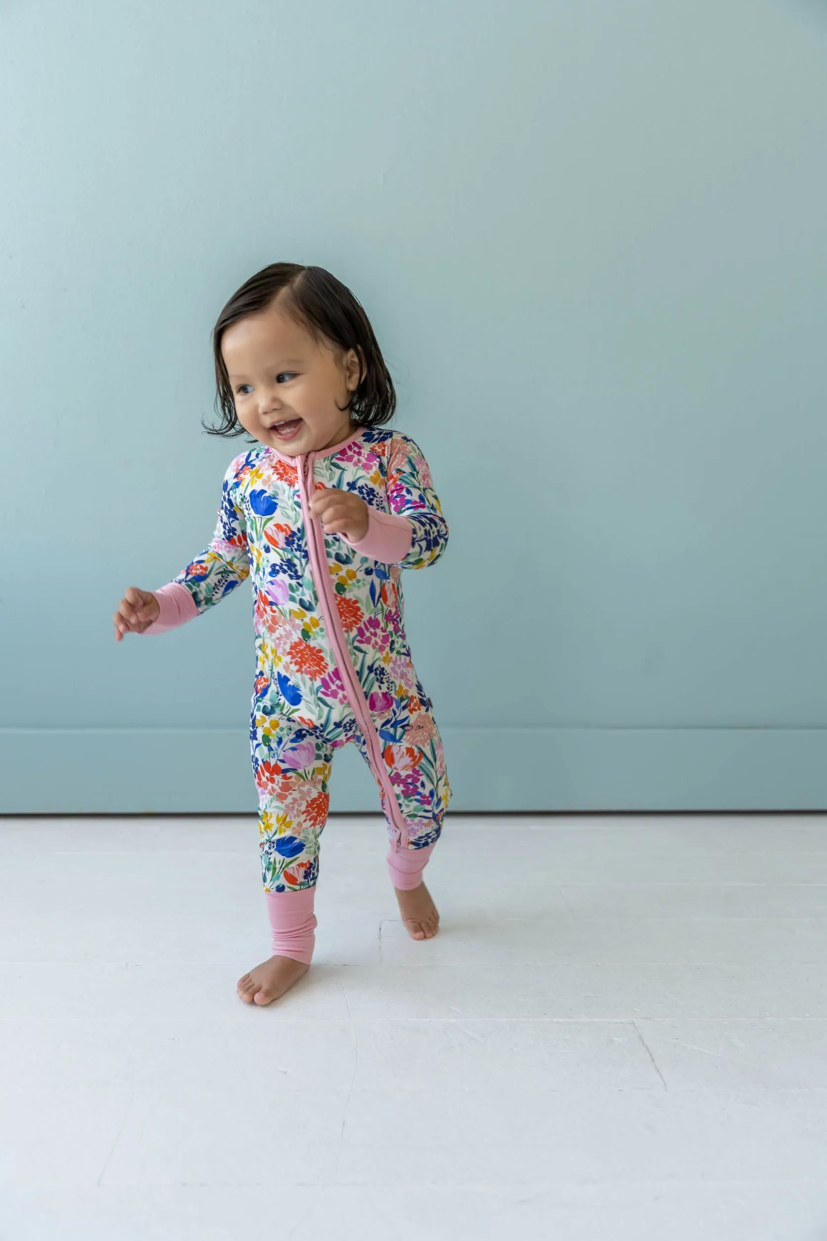 Little Sleepies Summer Garden Convertible Romper/Sleeper