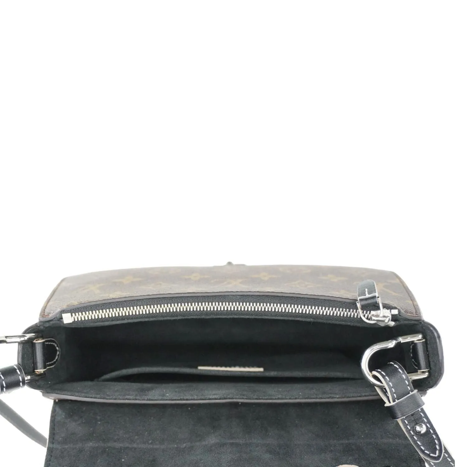 LOUIS VUITTON Chain It Monogram Canvas Top Handle Crossbody Bag Brown