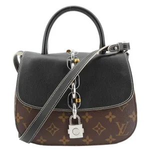 LOUIS VUITTON Chain It Monogram Canvas Top Handle Crossbody Bag Brown