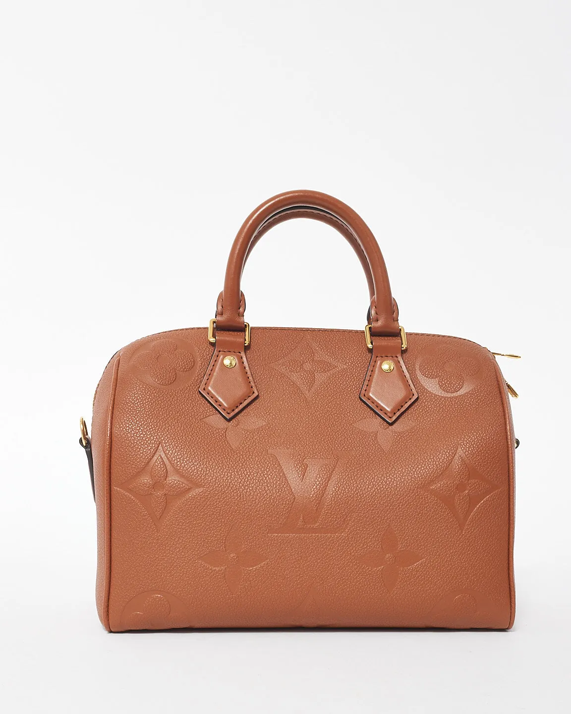 Louis Vuitton Cognac Giant Monogram Empreinte Leather Bandoulière Speedy 25