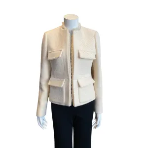 LOUIS VUITTON Cream Wool Army Jacket | Size S