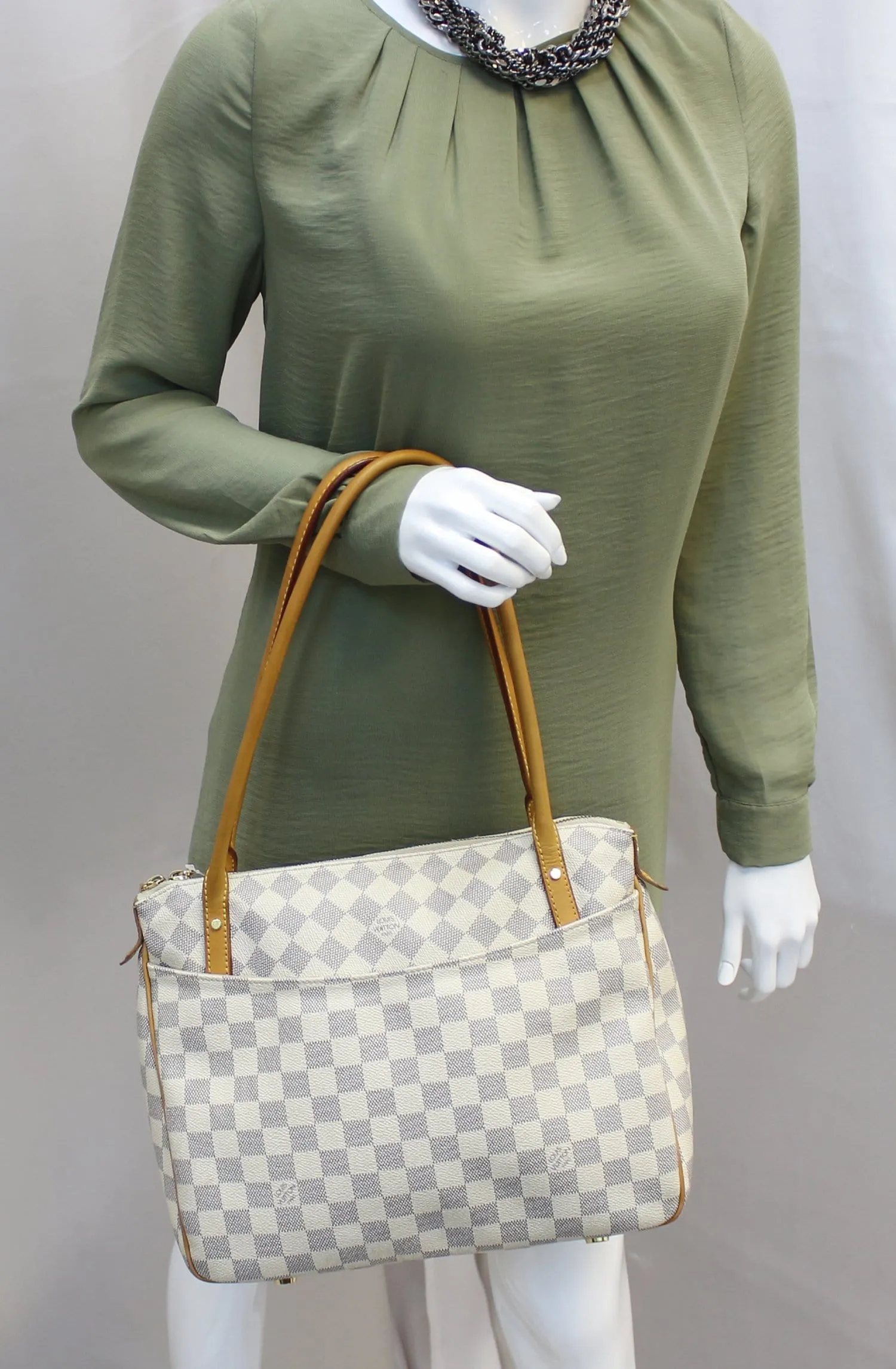 LOUIS VUITTON Damier Azur Figheri PM Shoulder Bag