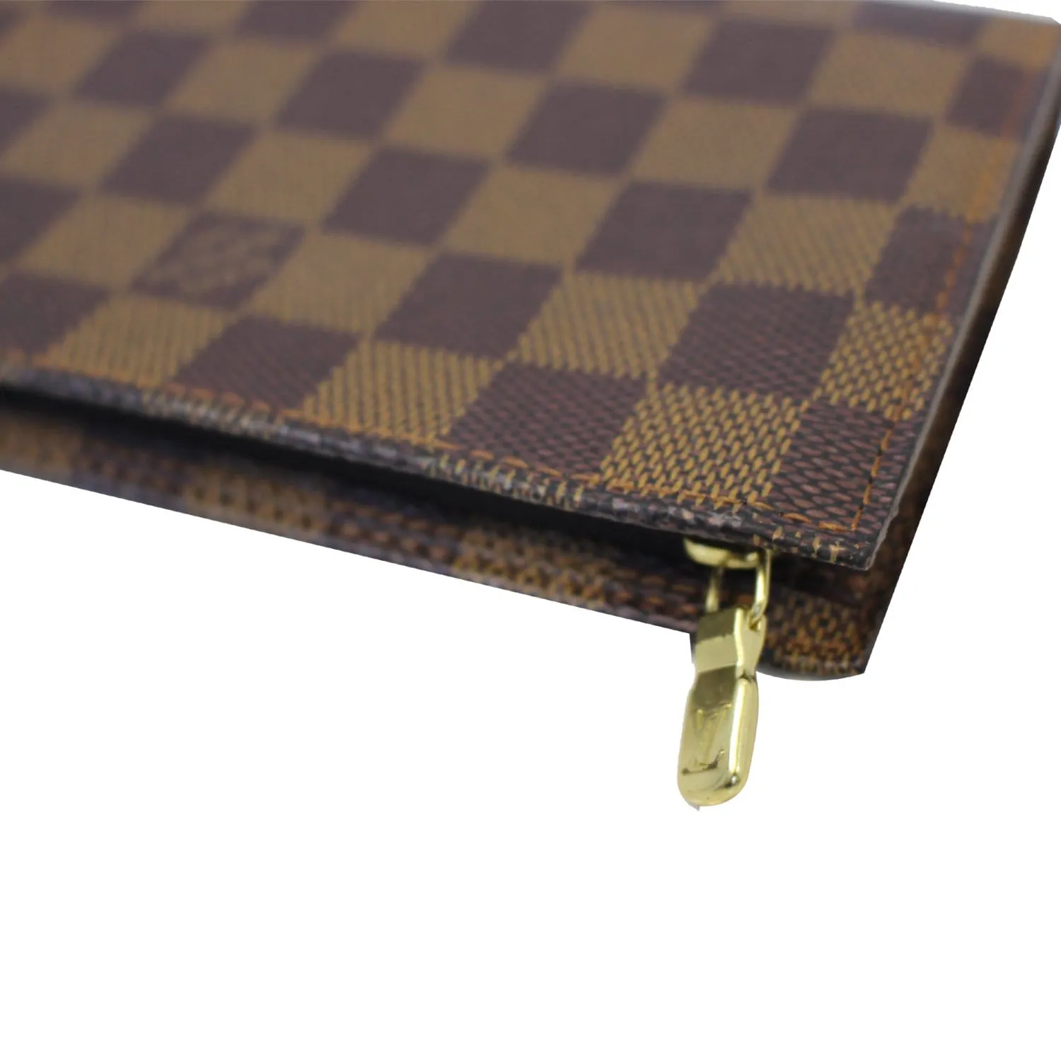 LOUIS VUITTON Damier Ebene Cosmetic Pouch Brown