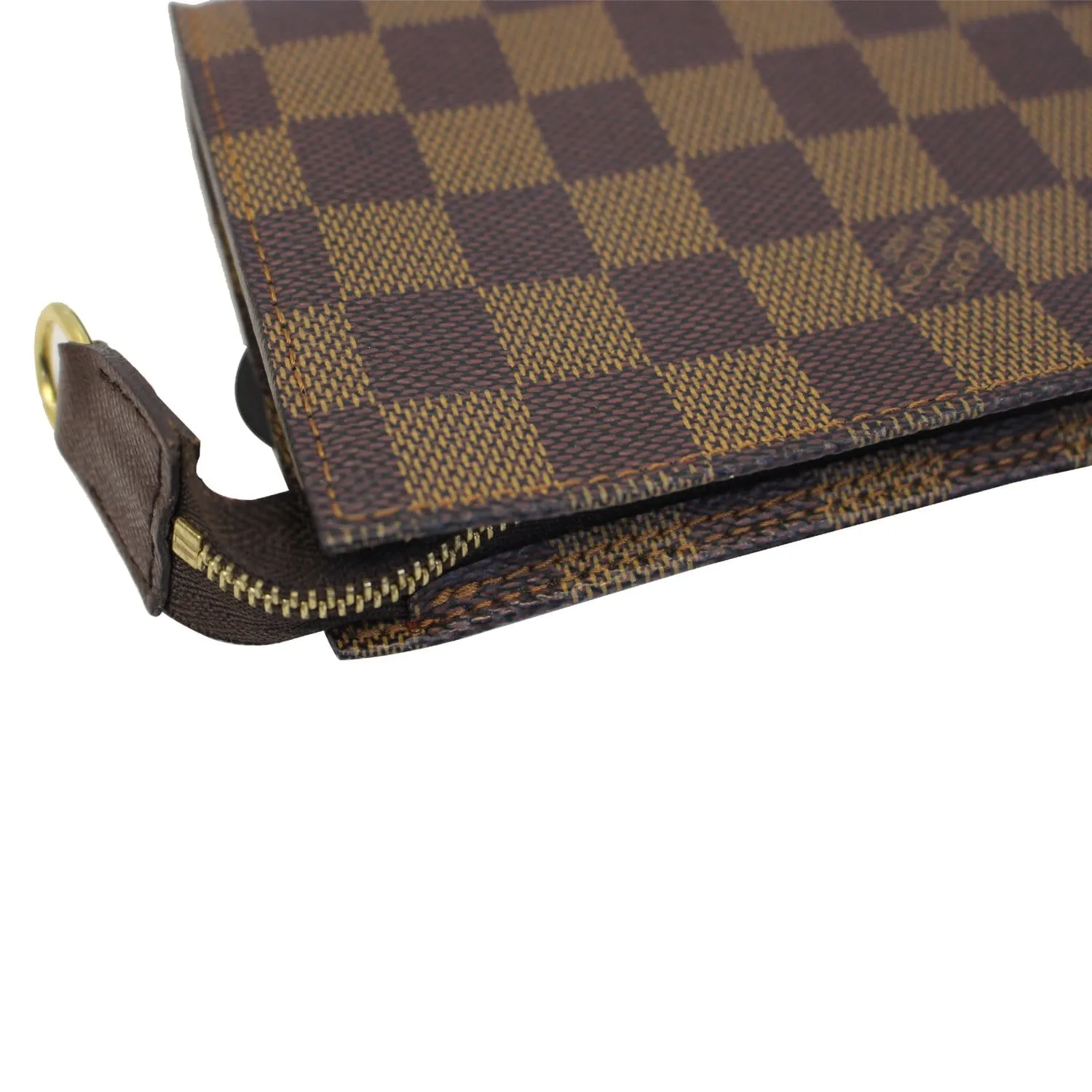 LOUIS VUITTON Damier Ebene Cosmetic Pouch Brown
