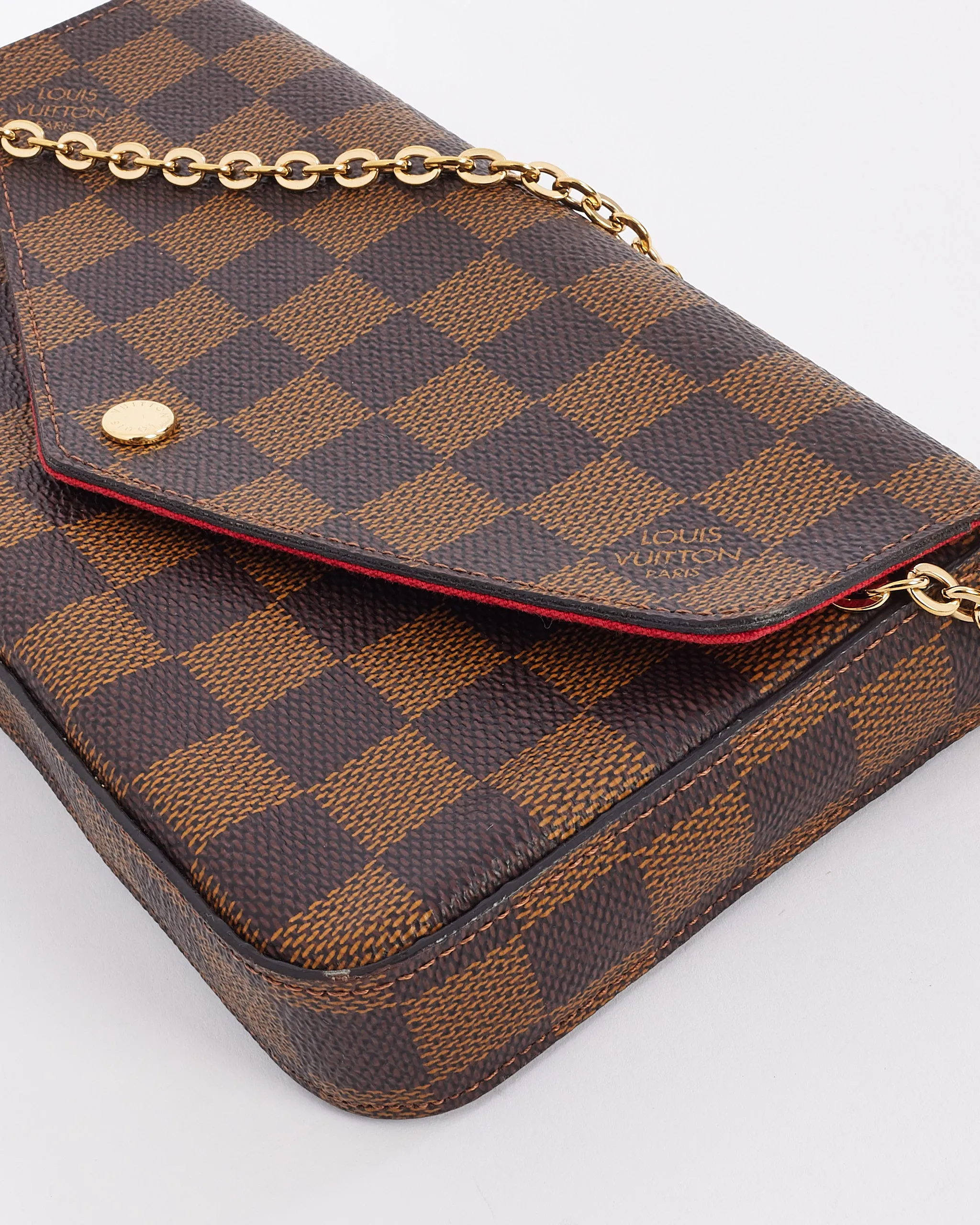 Louis Vuitton Damier Ebene Félicie Pochette Bag with Chain
