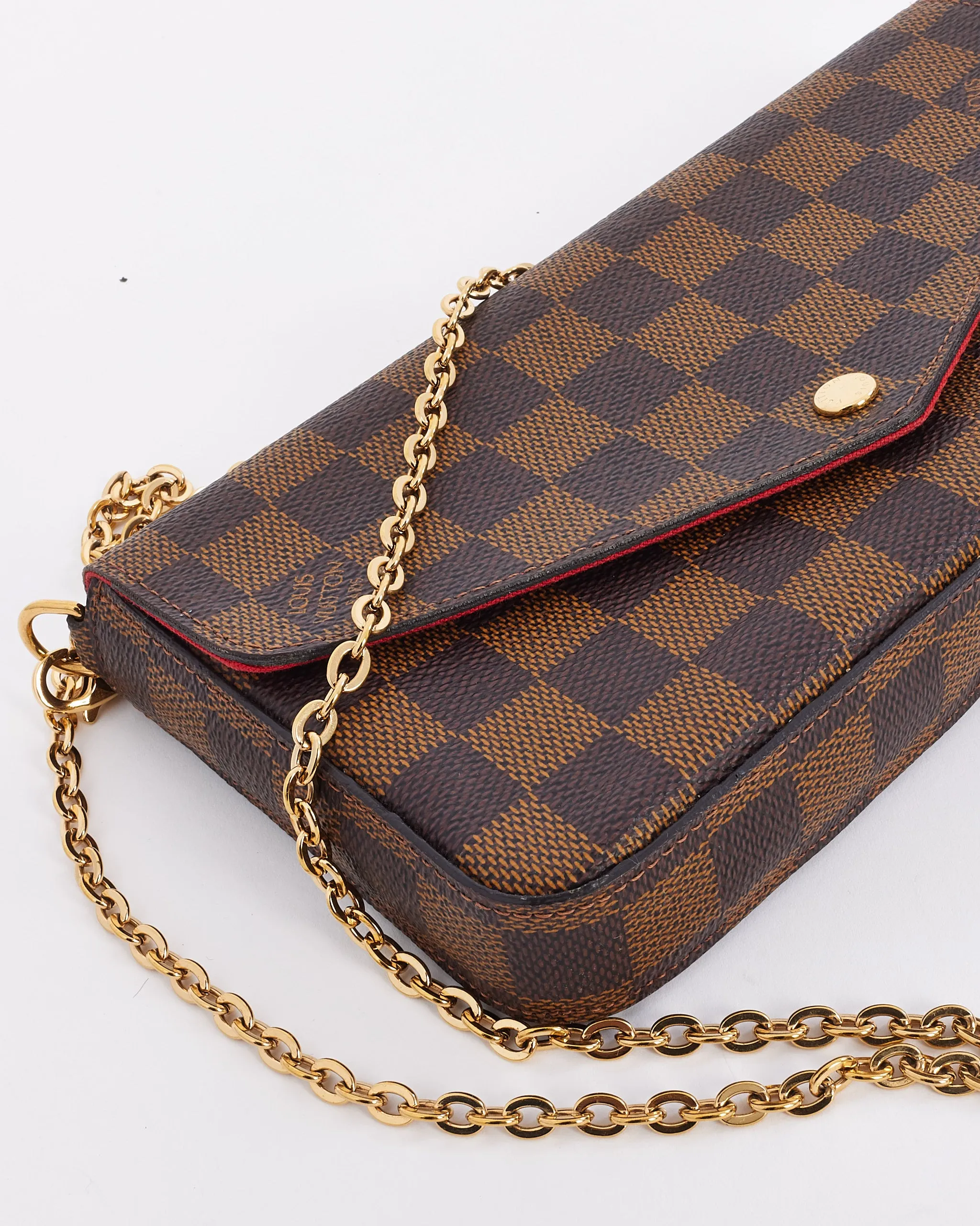 Louis Vuitton Damier Ebene Félicie Pochette Bag with Chain