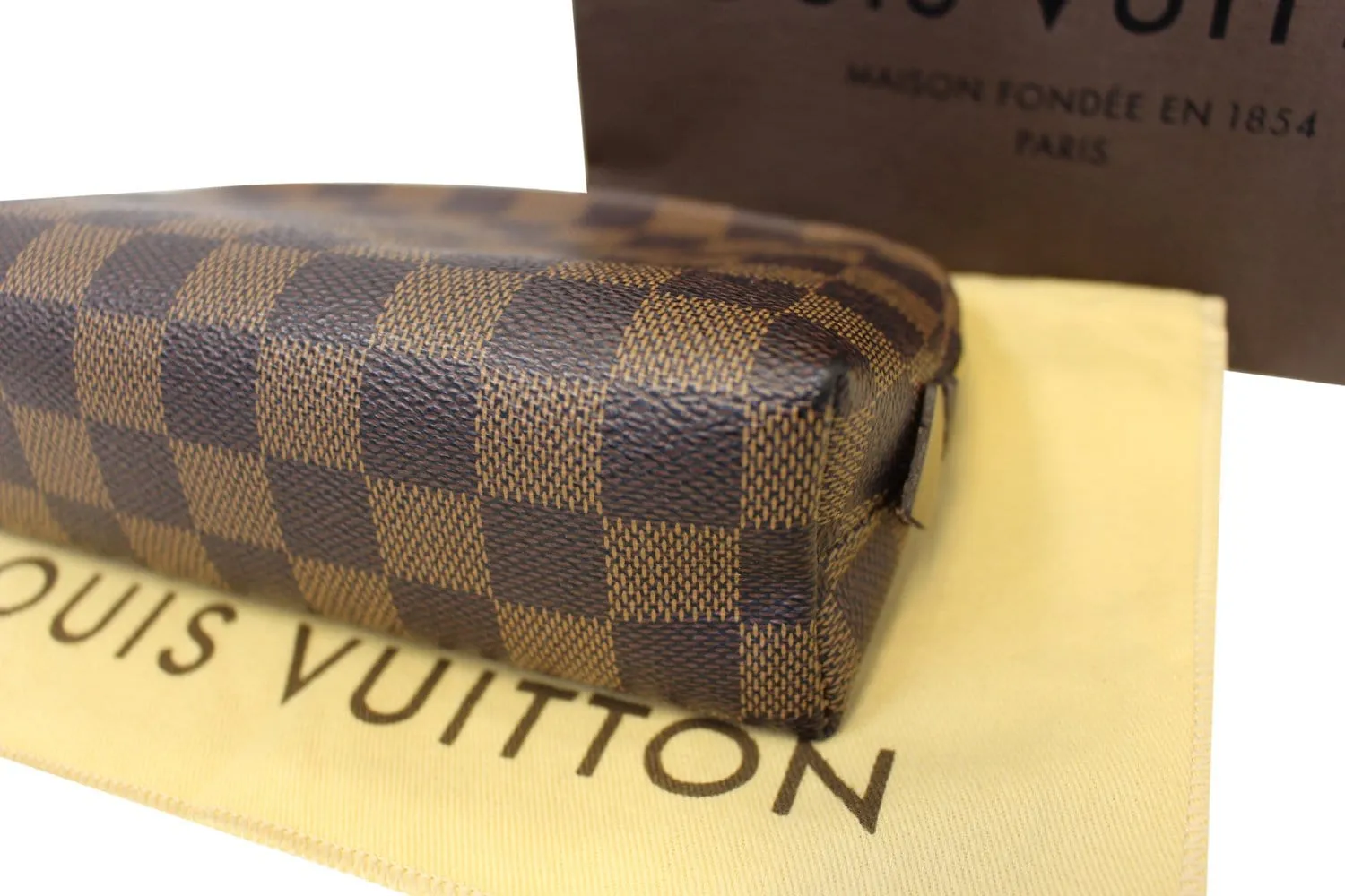 LOUIS VUITTON Damier Ebene Pochette Cosmetic Pouch