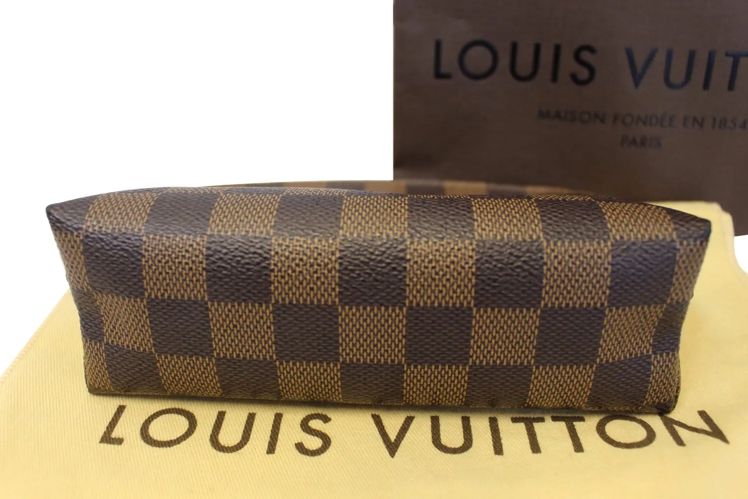 LOUIS VUITTON Damier Ebene Pochette Cosmetic Pouch