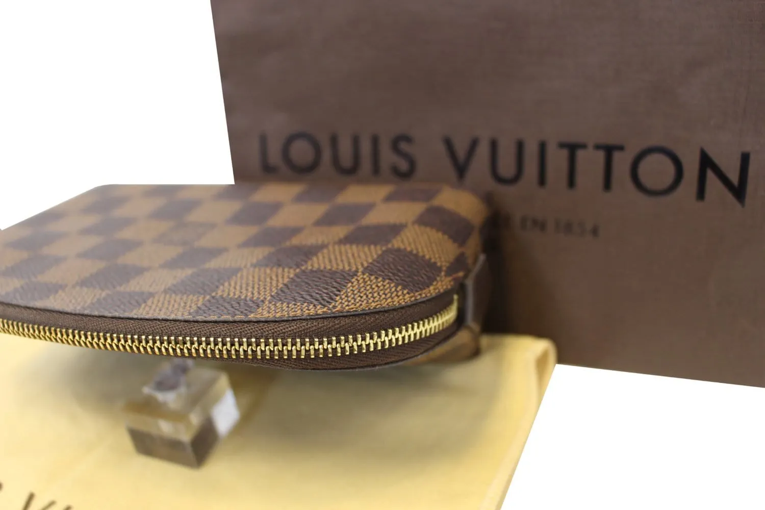 LOUIS VUITTON Damier Ebene Pochette Cosmetic Pouch