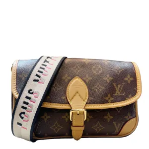 LOUIS VUITTON Diane Monogram Canvas Crossbody Bag Brown