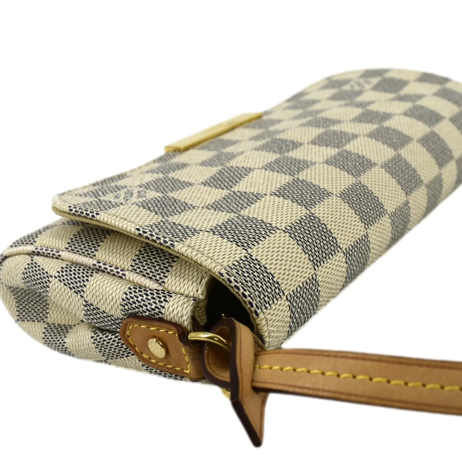 LOUIS VUITTON Favorite MM Damier Azur Crossbody Bag White