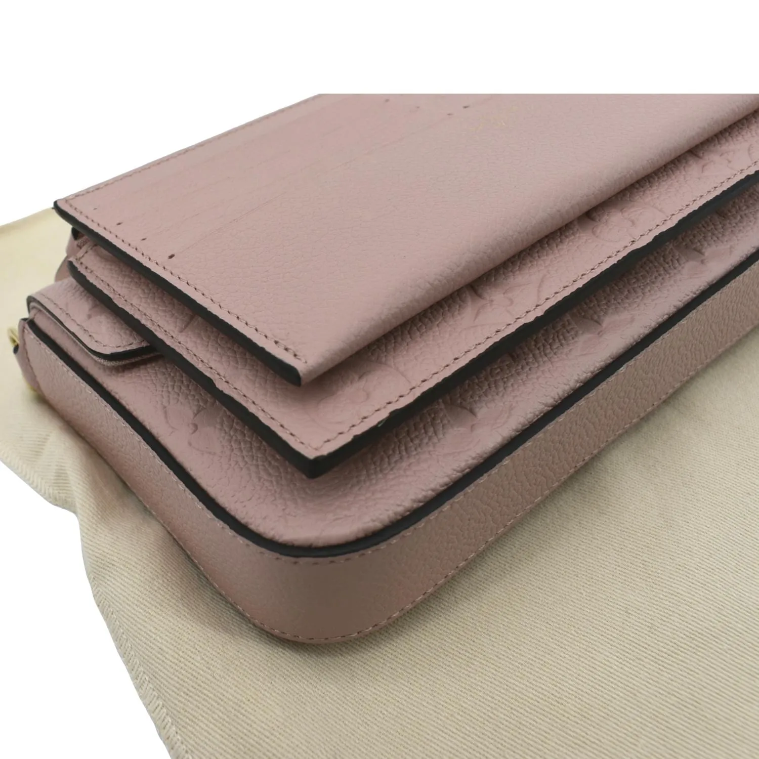 LOUIS VUITTON Pochette Felicie Monogram Leather Chain Wallet Pink