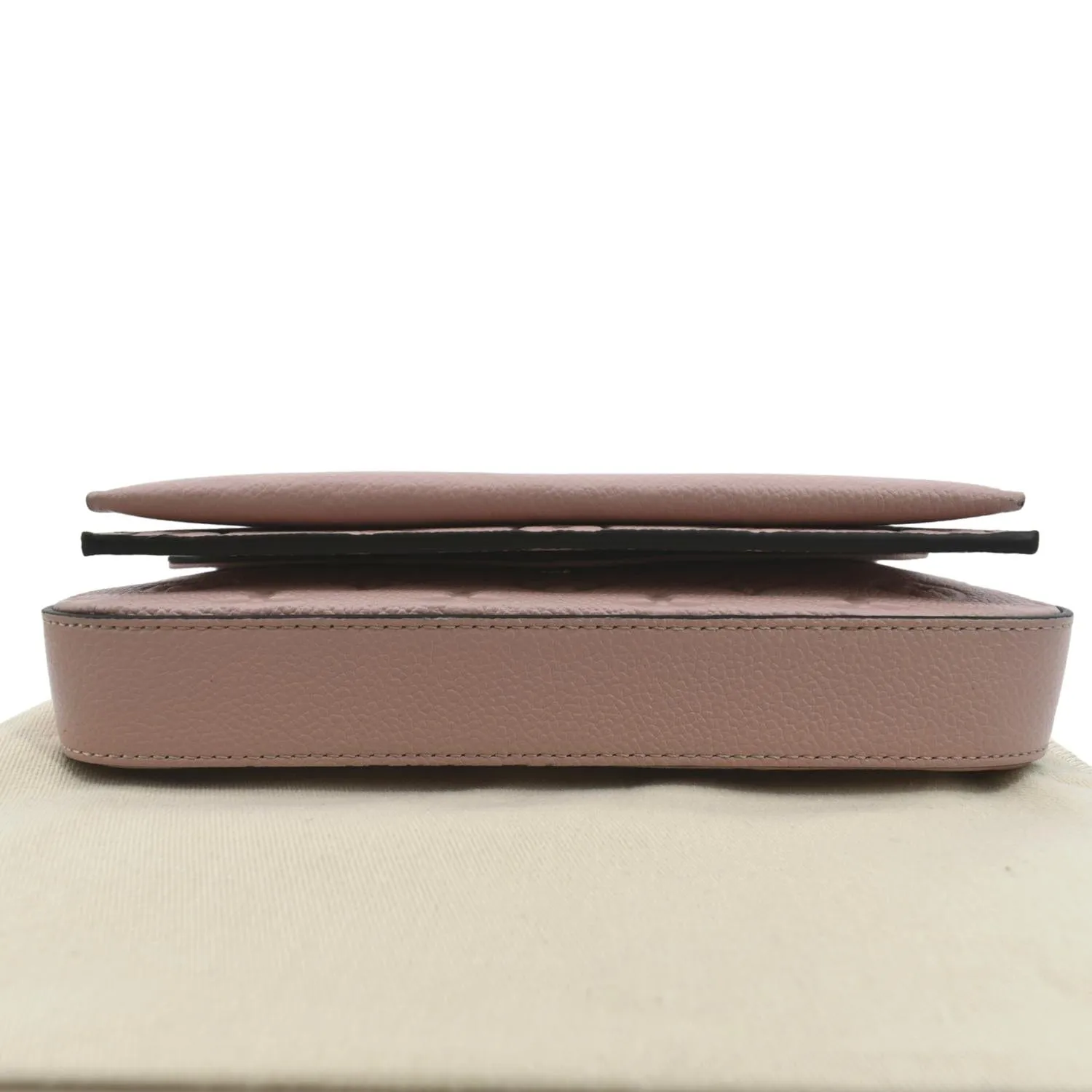 LOUIS VUITTON Pochette Felicie Monogram Leather Chain Wallet Pink