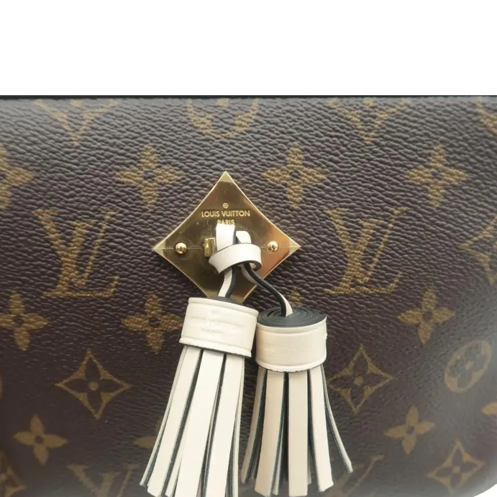 LOUIS VUITTON Saintonge Monogram Canvas Shoulder Bag Cream