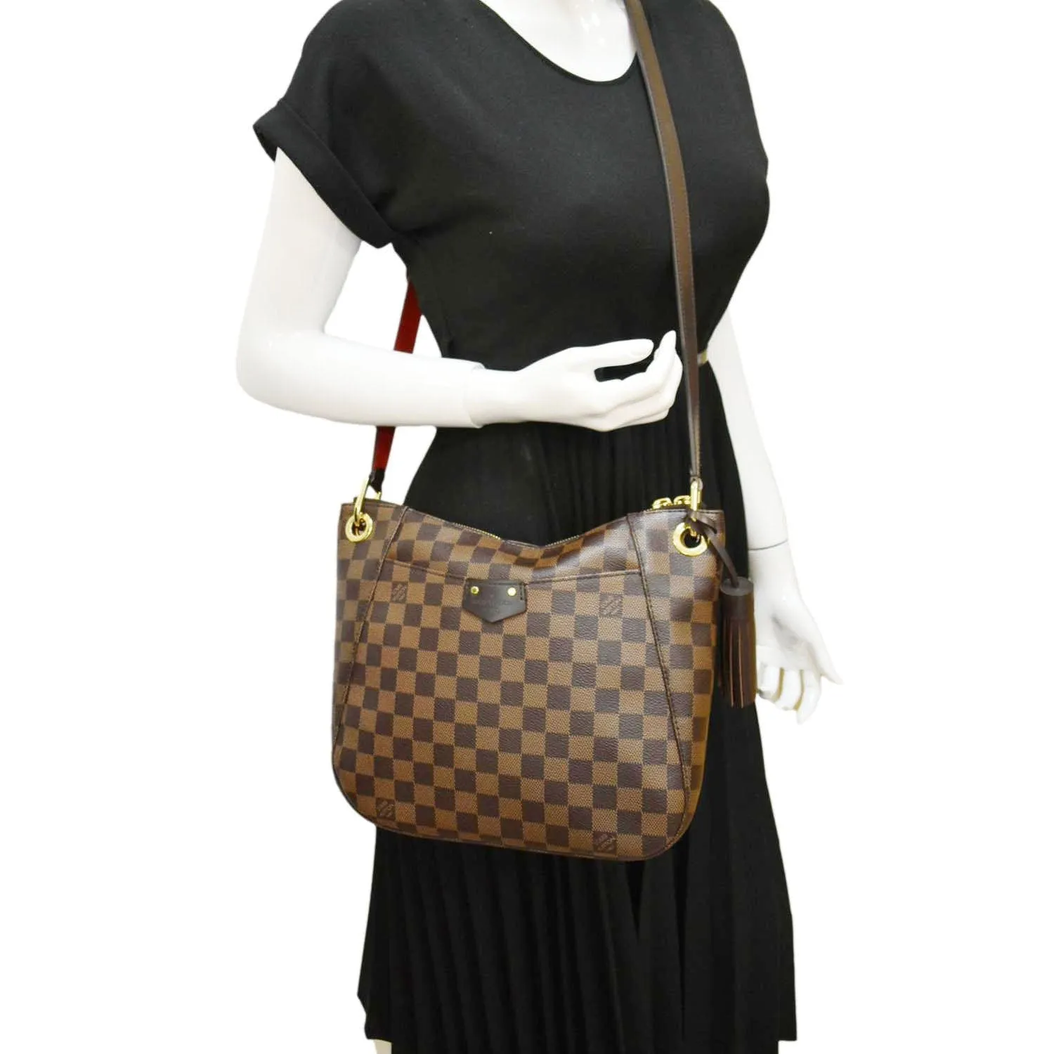 LOUIS VUITTON South Bank Besace Damier Ebene Crossbody Bag Brown