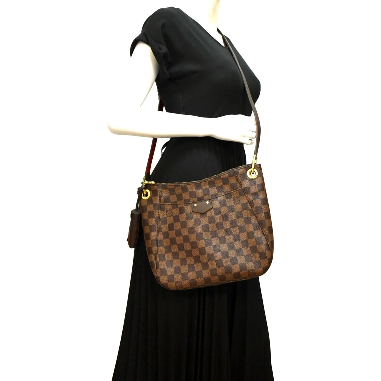 LOUIS VUITTON South Bank Besace Damier Ebene Crossbody Bag Brown