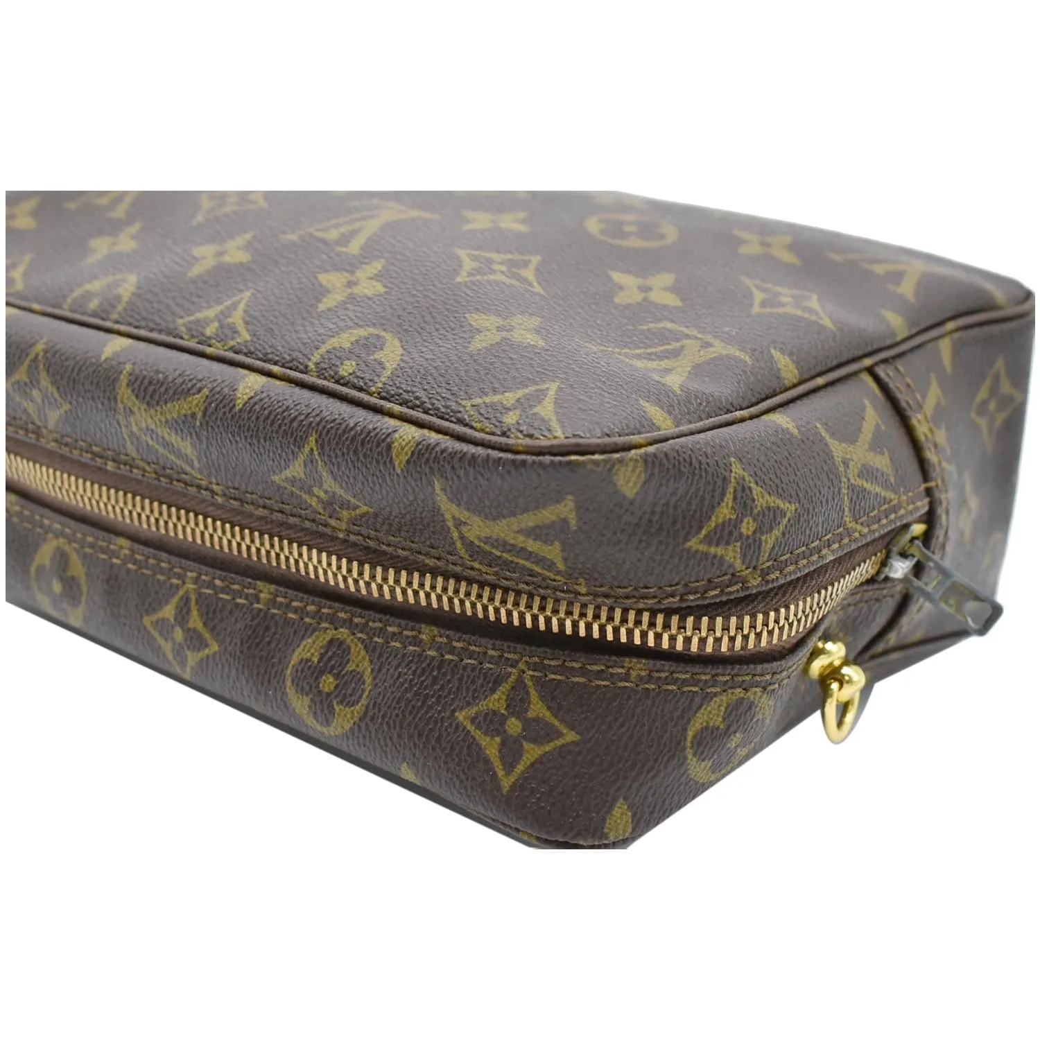 LOUIS VUITTON Trousse Toiletry 28 Monogram Canvas Cosmetic Bag Brown